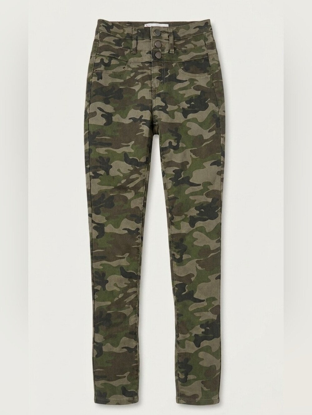 No Boundaries Green Skinny Jeans with Camouflage Design